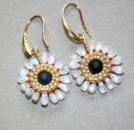 Fleur Coeur Bleu / Blanc Poudré