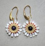 Fleur Coeur Bleu / Blanc Poudré