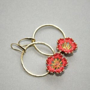 Créoles Fleur Vermillon