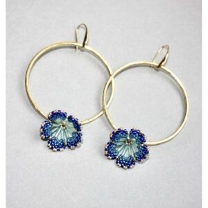 Créoles Fleur bleue