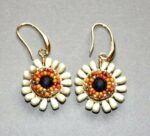 Fleur Coeur Bleu / Or Mat